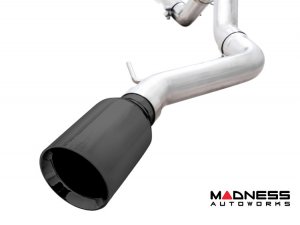 Ford Bronco Performance Exhaust System - Cat Back - Single Rear Exit - AWE - Black Tip w/ Bash Guard